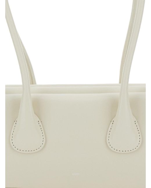 Borsa A Spalla 'Boat Wide Mini' Con Manici Tondi E Logo Lettering di OSOI in White