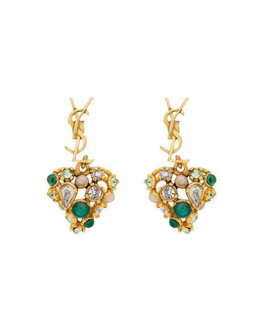 Saint Laurent Metallic Earrings Bo Cassandre Pampill Metal