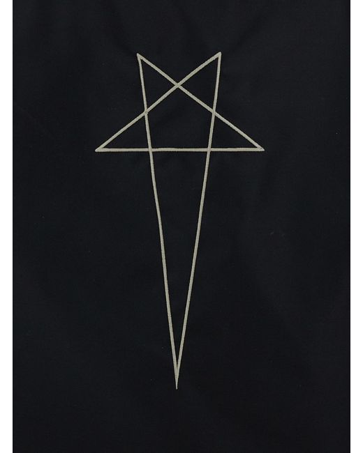 Rick Owens Black Shoulder Bag With Maxi Logo On The Front And Two Top Handles