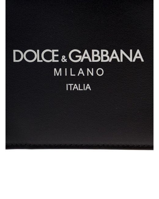 Portafoglio Con Stampa A Contrasto Lettering di Dolce & Gabbana in Black da Uomo