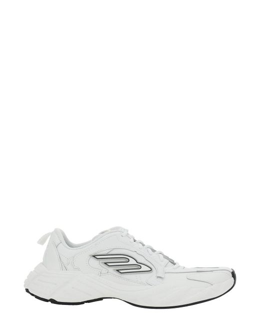 Balenciaga White 'Monday' Low Top Sneakers With Logo Detail And Emboss for men