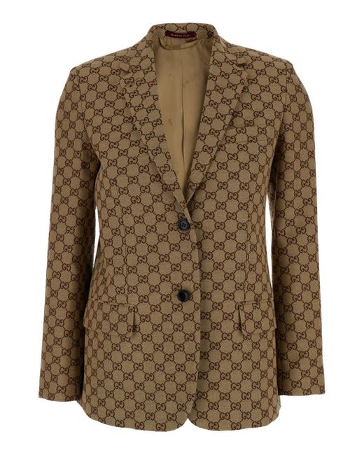 Gucci Brown Single-Breasted Jacket