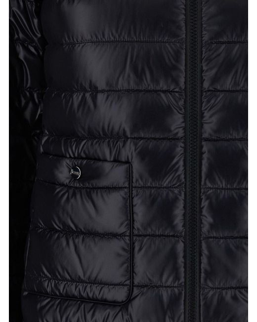 Herno Black Quilted Down Jacket With Raised Collar