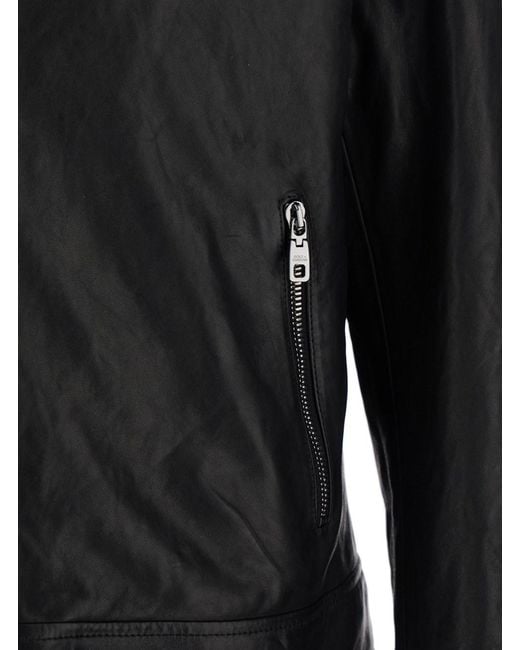 Dolce & Gabbana Black Jacket With Classic Collar And Logo Patch On The Back for men