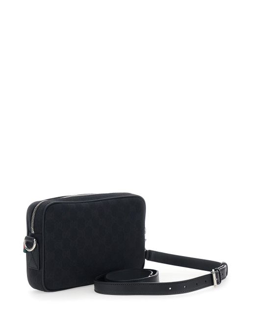 Gucci Black Crossbody Bag With All-Over Gg Motif for men