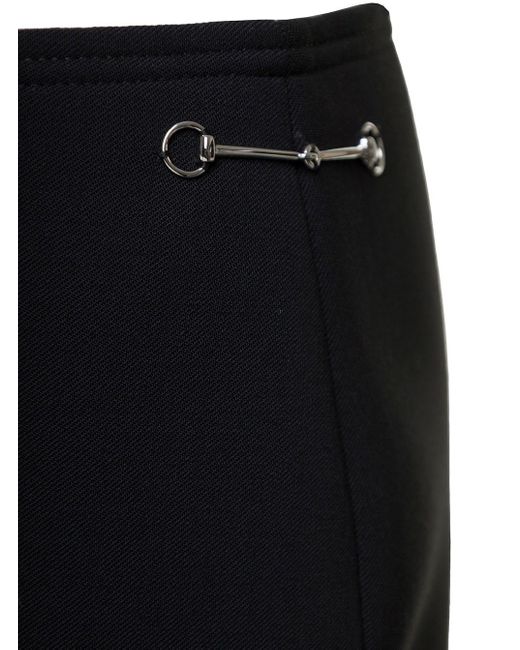 Gucci Black Midi Skirt With Morsetto Details