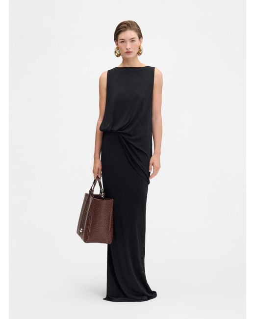 【Jacquemus】La Robe Peplo' Black Long Dress JACQUEMUS Peplo stretch-jersey maxi dress | NET-A-PORTER