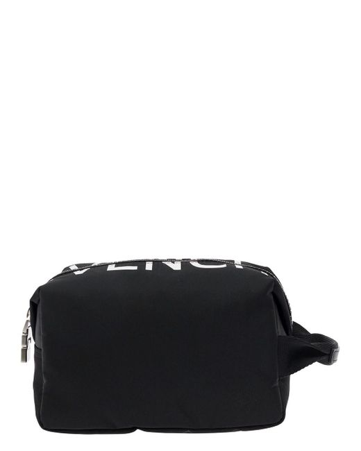 Givenchy Black Clutch With Contrasting Logo Print for men