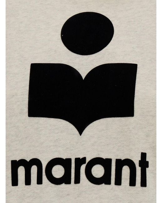 Isabel Marant White Hoodie With Tonal Logo Print