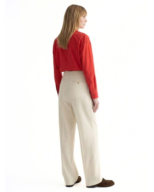 Le Plain Red Shirt 'Popeline Shirt' With Classic Collar And Long Sleeves In