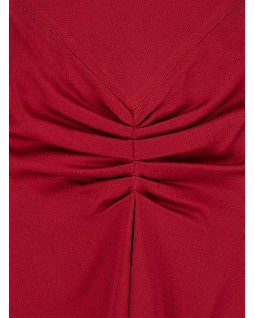Victoria Beckham Crewneck Midi Dress With Gathered Waist And Rear Zip Closure