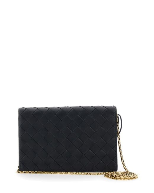 Bottega Veneta Black Crossbody Bag 'Andiamo' With Intreccio Motif And