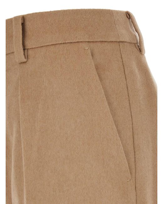 Max Mara Natural Pants With Belt Loops And Pence Details