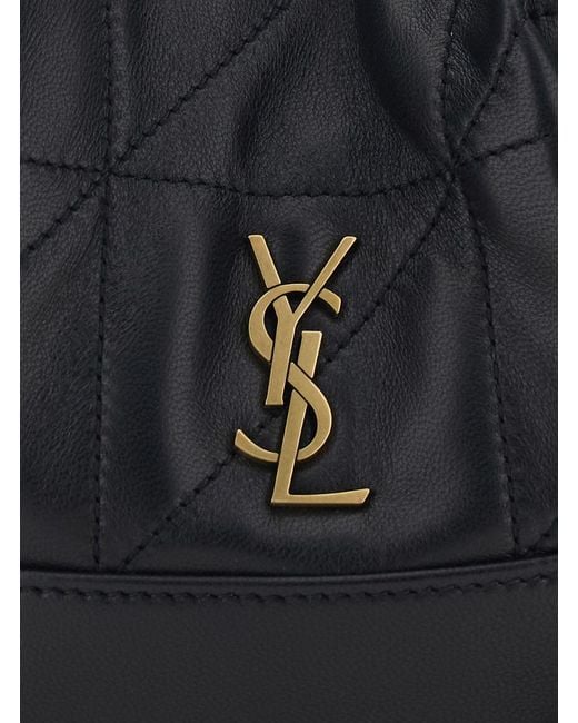 Saint Laurent Black Crossbody Bag With Drawstring Closure And Cassandr