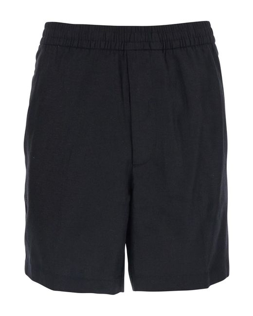 Calvin Klein Blue Shorts Straight Linen 7In for men