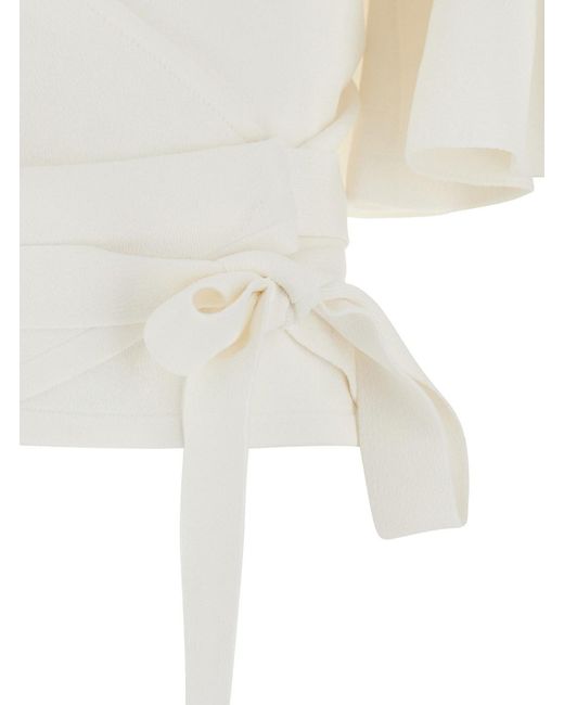 Jacquemus White Top With Crossed Neck
