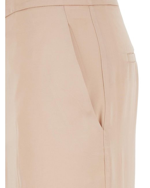 Jucca Natural Pants With Hidden Front Closure And Side Pockets