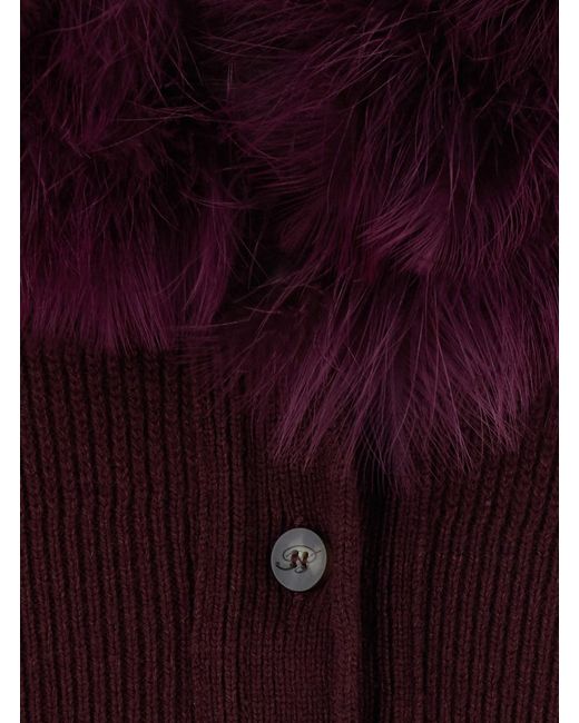 Blumarine Purple Knitwear With Round Neck And Long Sleeves