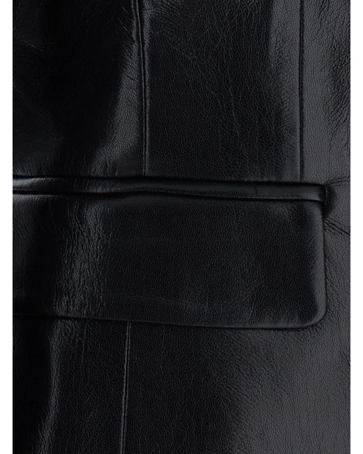 ANDAMANE Black Zefira Fitted Blazer With Classic Collar And Long Sleeves