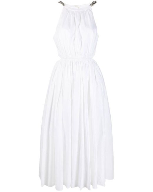 MICHAEL Michael Kors White Cut-out Detail Flared Dress