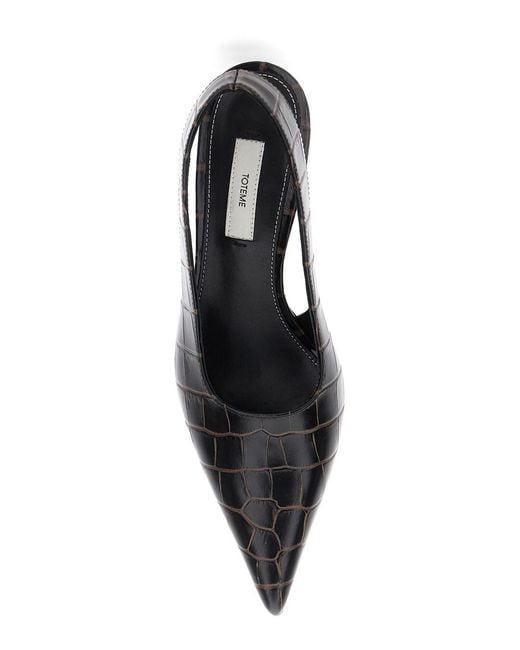 Totême Black Slingback Pumps With Kitten Heel