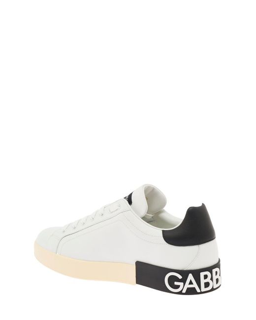 Dolce & Gabbana White Portofino And Leather Sneakers for men