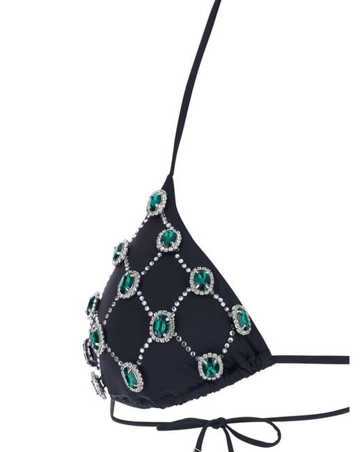 VENUJA White Bikini With Adjustable Tie Closure And Embroidered Gems I