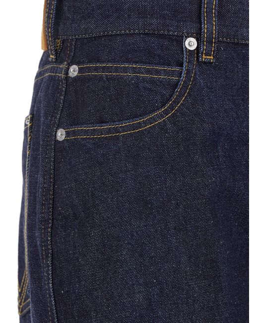 Bottega Veneta Blue Palazzo Jeans With Logo Patch On The Back
