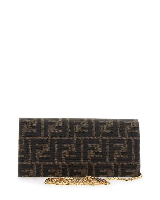 Fendi Gray Â€Œcontinentalâ€ Mini Bag With All-Over Ff Pattern