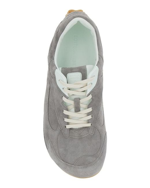 Bottega Veneta Gray 'Orbit Flash' Low Top Sneakers With Rubber Sole And Logo Patch On The Tongue for men