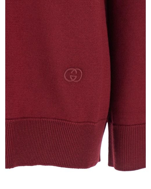 Gucci Red Polo Merino Oversize