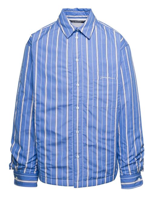 Jacquemus Blue Light And Stripes Shirt for men