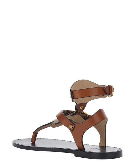 Isabel Marant Brown 'Eveena' Sandals With Adjustable Buckle Closure