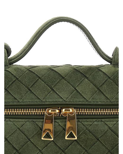 Bottega Veneta Green Bang Bang Intrecciato 15 Glove Suede Cashmere