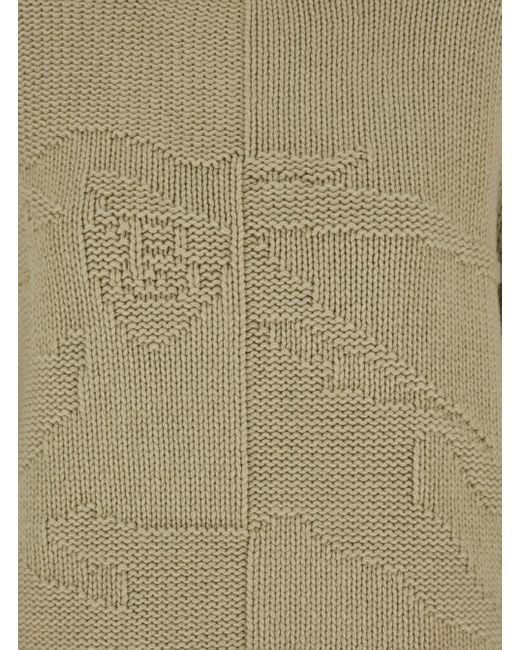 Burberry Green Sweater Ekd Motif Cashmere
