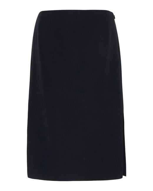 Fendi Blue Skirt Silk Wool