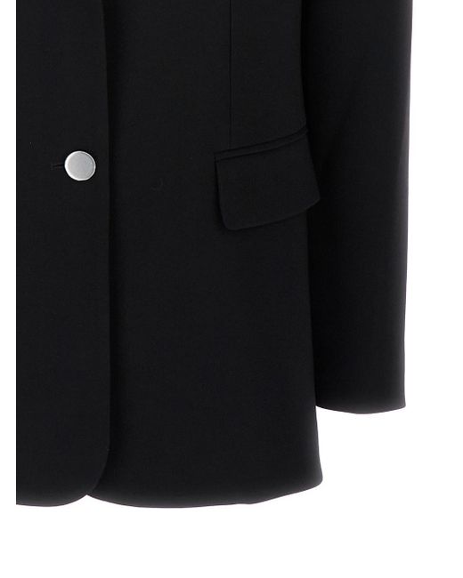 Theory Black Single-Breasted Blazer With Classic Lapels