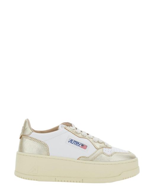 Autry White Low Top Sneakers With Oversized Platform