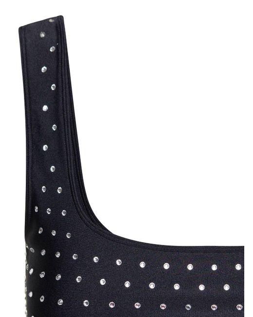 Top Sportivo Hollywood Con Decorazione Di Cristalli di ANDAMANE in Blue