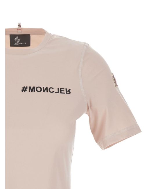 T-Shirt Girocollo di 3 MONCLER GRENOBLE in Pink
