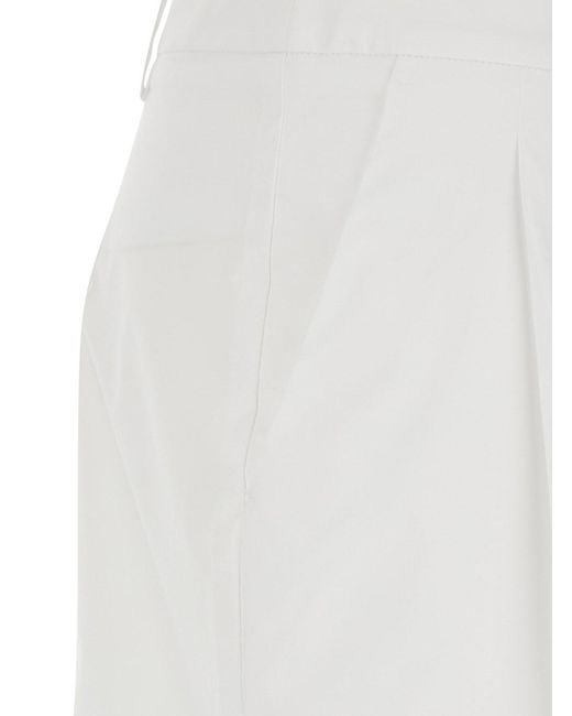 FEDERICA TOSI White Shorts With Wide Leg And Hidden Front Closure