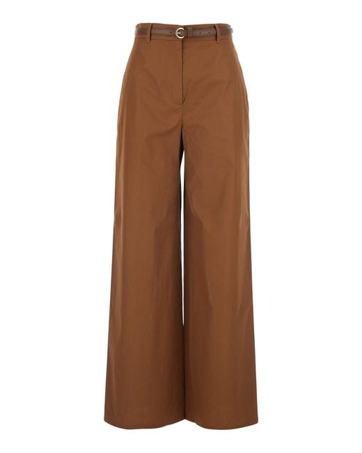 Max Mara Brown Trousers Farea Cotton