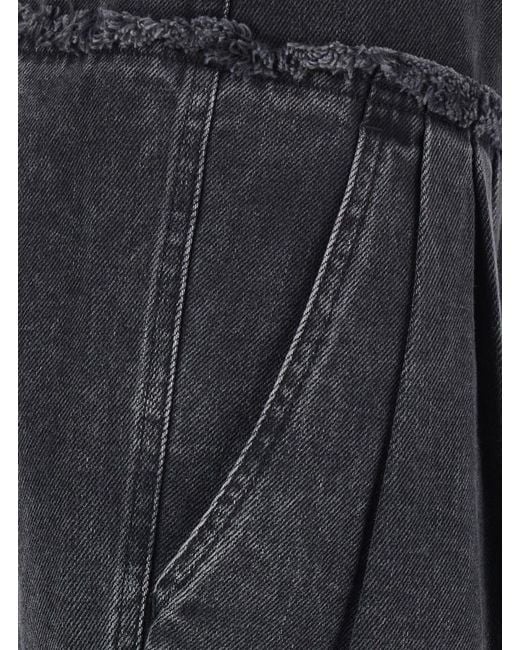 Isabel Marant Blue Iniza-Ga Pants With Pockets And Straight Hems