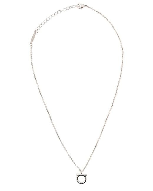 Ferragamo White Necklace Gancini-Coloured Brass