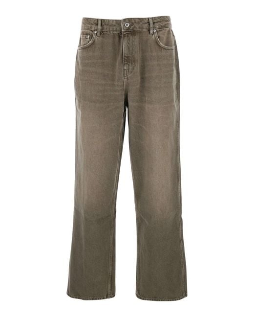 Represent Gray 'R3' Jeans With Belt Loops And Logo Embroidery On The for men