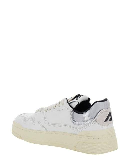 Autry White Low Sneakers Clc Leather Patch