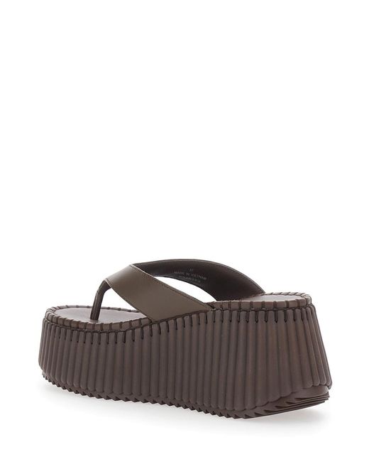 Chloé Brown 'Nama' Wedges With Thong Design And High Heel