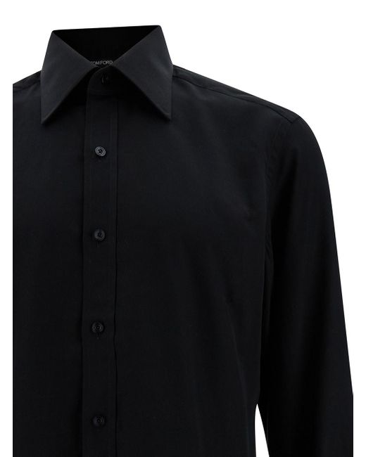 Tom Ford Black Shirt With Pointed Collar for men