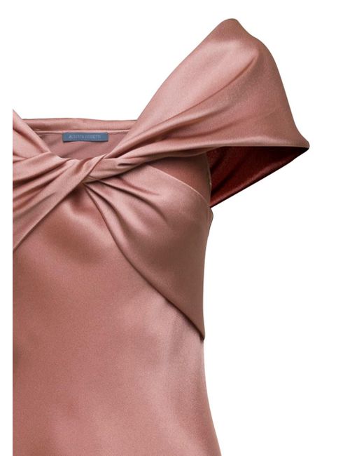 Alberta Ferretti Brown Satin Slip Dress