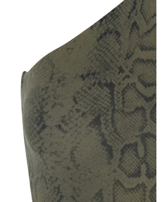 FEDERICA TOSI Green One-Piece Swimsuit With All-Over Python Print